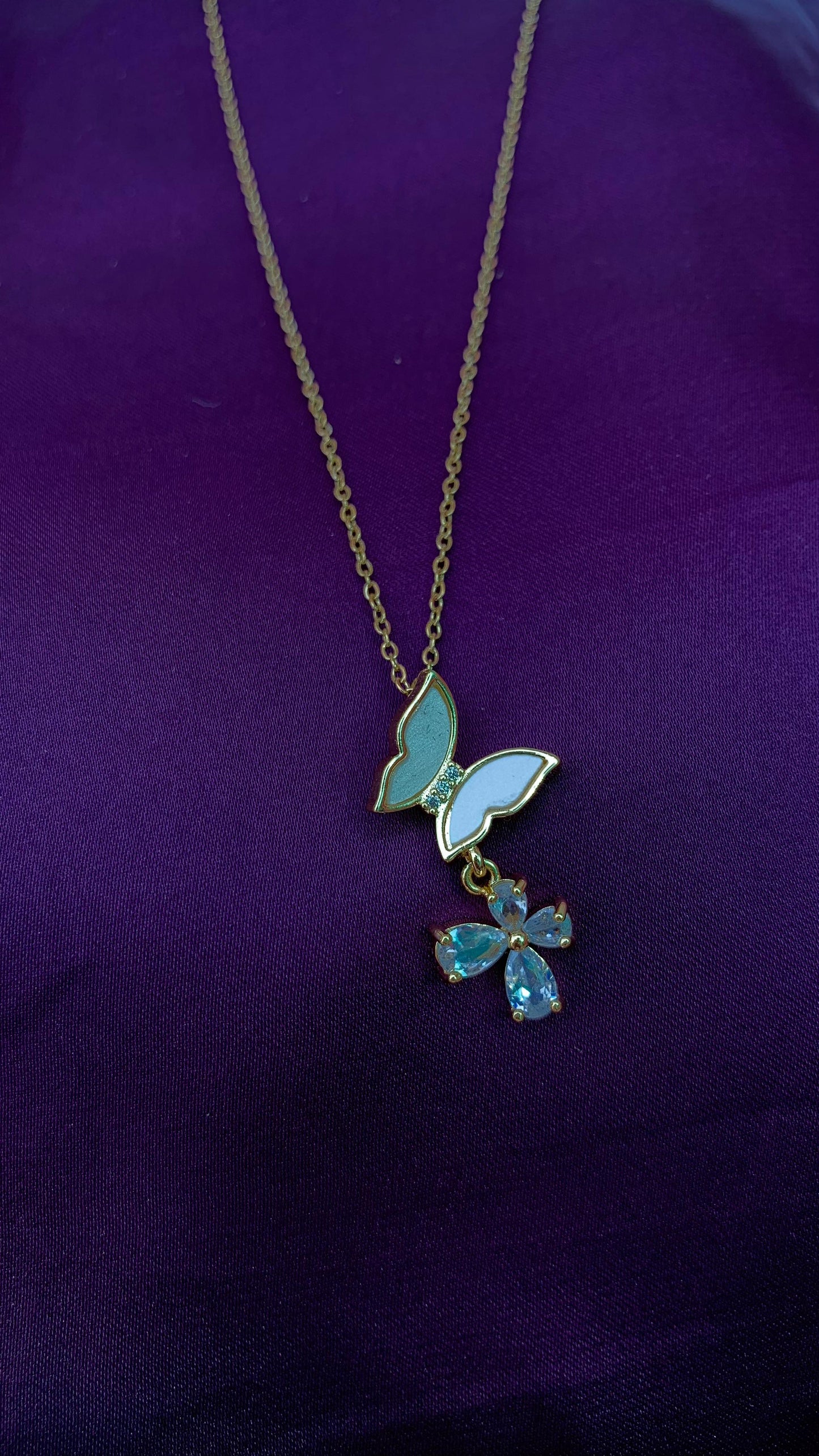 Gold Chain Butterfly Pendant