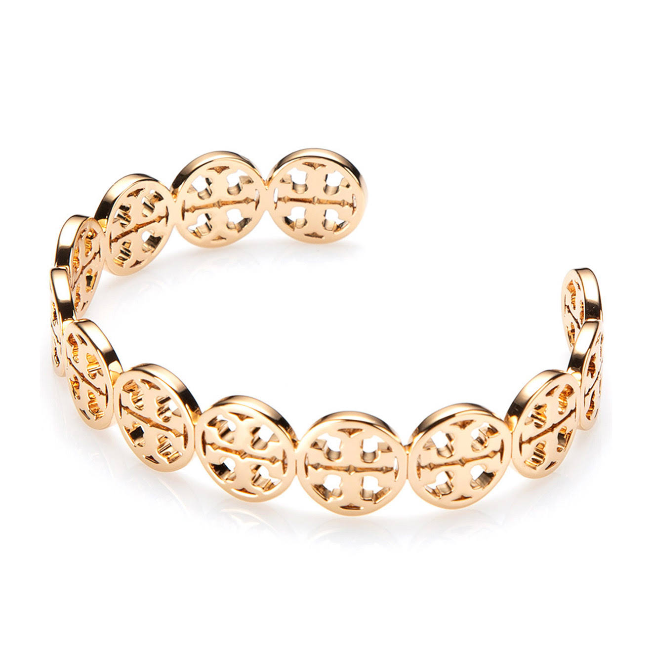 Tory Burch Bracelet Frozen Logo Cuff in Rose Gold